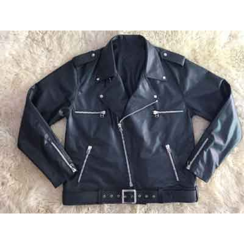 Jaqueta de top couro masculina negan