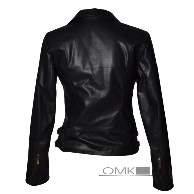 comprar jaqueta de couro preta feminina