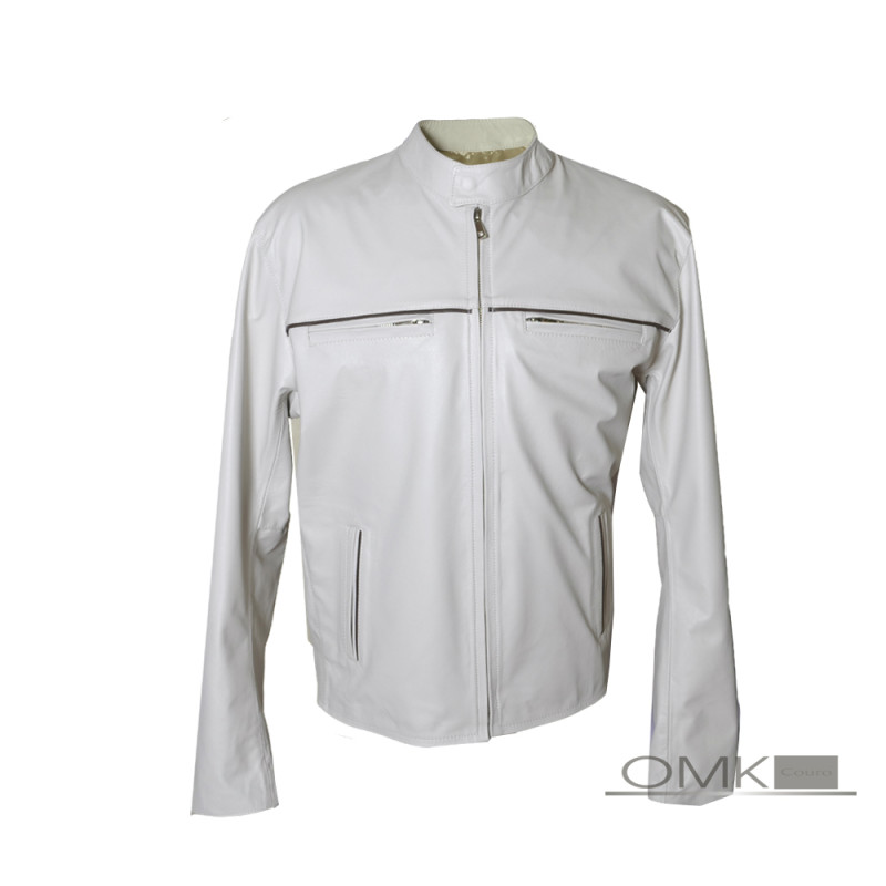 Jaqueta couro bege masculina clearance