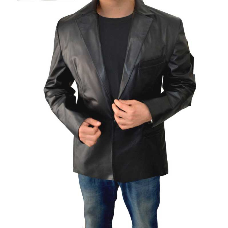 Blazer em couro masculino
