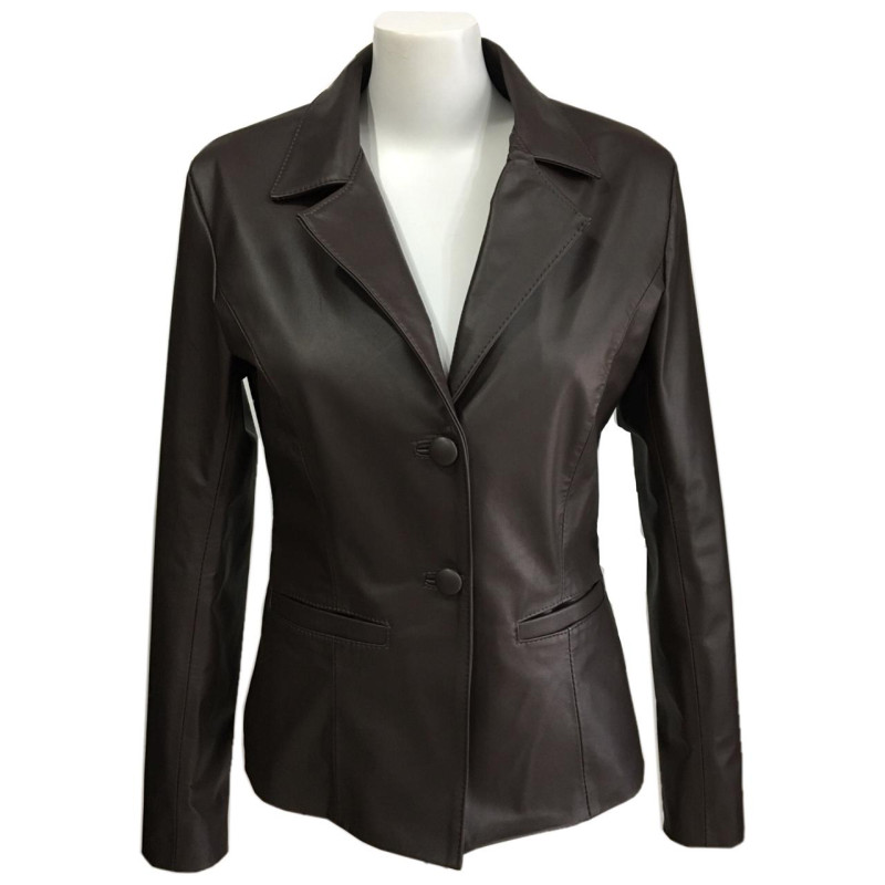 blazer em couro feminino