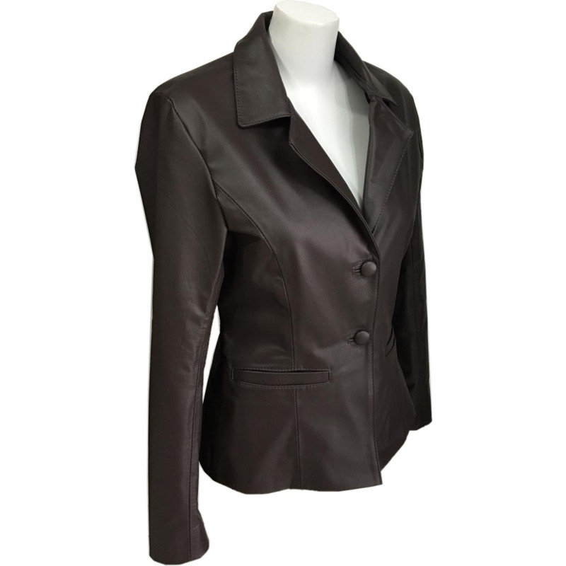 Blazer de couro feminino hot sale