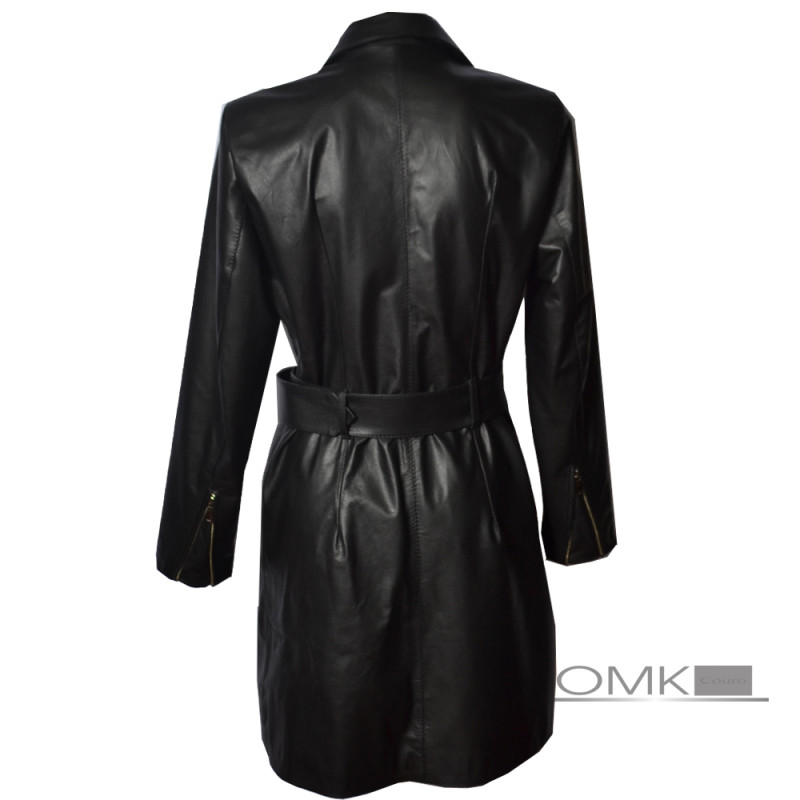 Casaco de Couro Feminino estilo Trench Coat mod.531