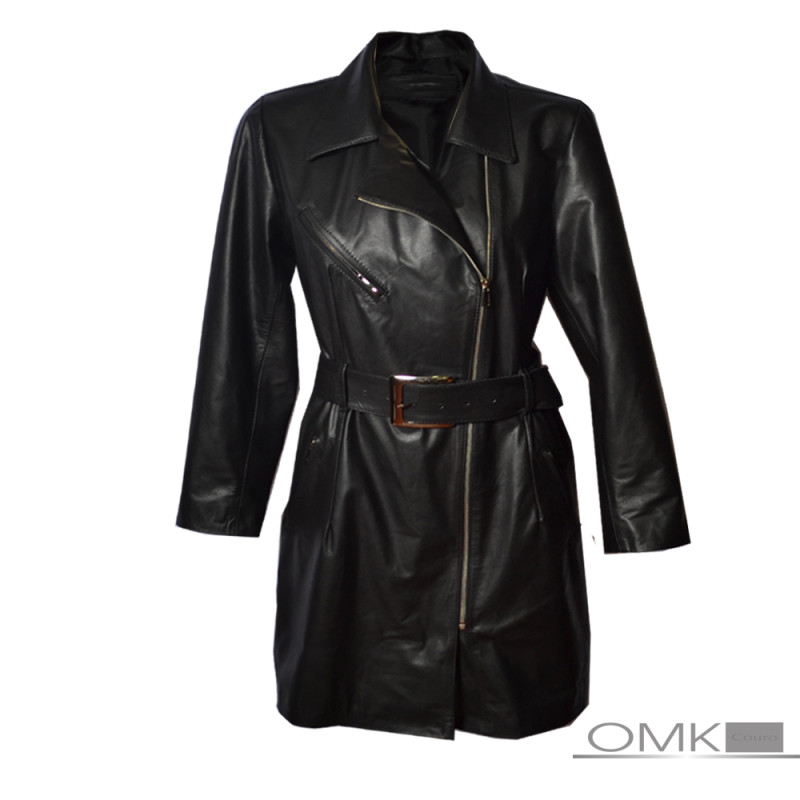 Sobretudo couro hot sale feminino
