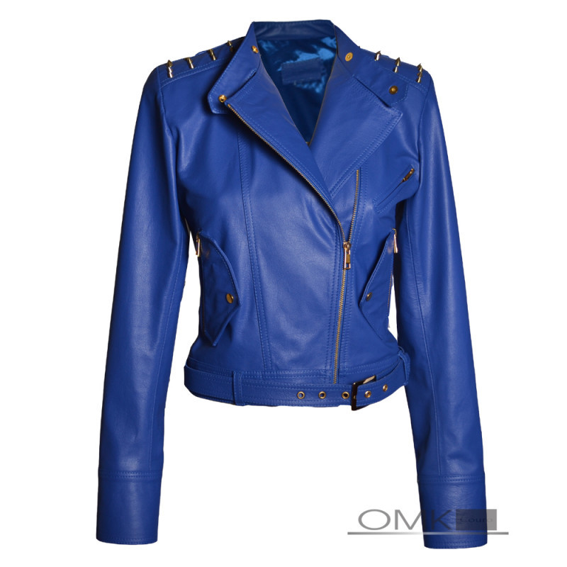 jaqueta azul feminina