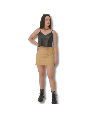 Regata cropped em couro
