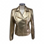 Jaqueta de couro dourada