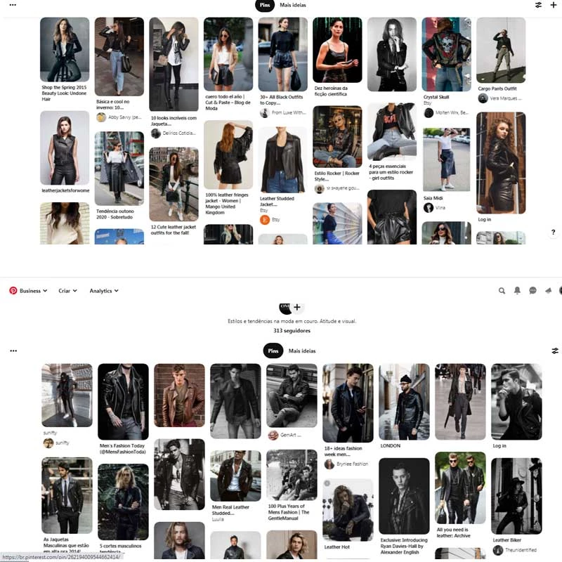 OMK Couro no Pinterest