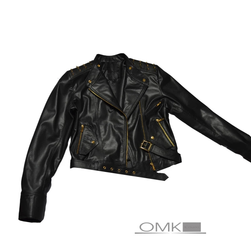 Hot jaqueta de couro spikes Clearance