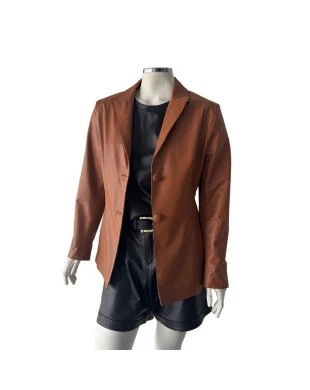 Casaco de Couro Feminino Blazer ref.509