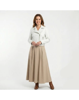 jaqueta em couro branca omk