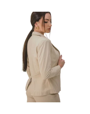 Blazer em couro alfaiataria