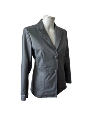 blazer couro cinza