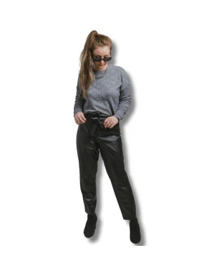 Calça Clochard em couro pelica