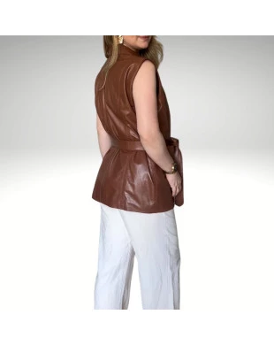 Colete alongado com amarração