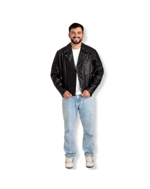 Jaqueta de couro OMK masculina