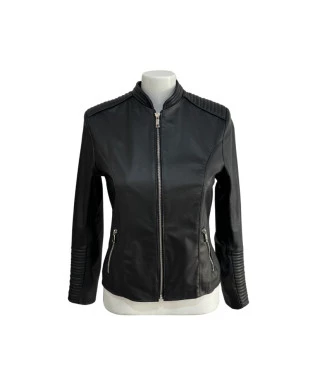 Jaqueta de couro biker feminina