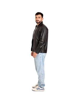 Jaqueta de couro masculina