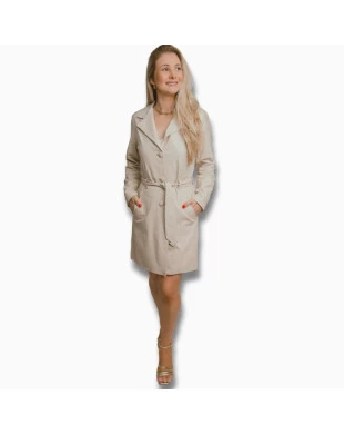 Sobretudo OMK Couro Off White