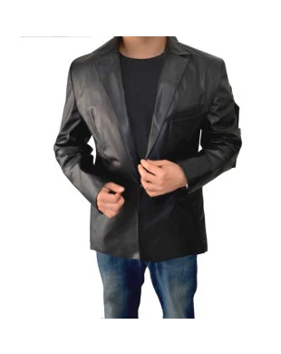 Blazer em couro masculino