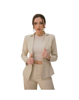 Blazer em couro alfaiataria