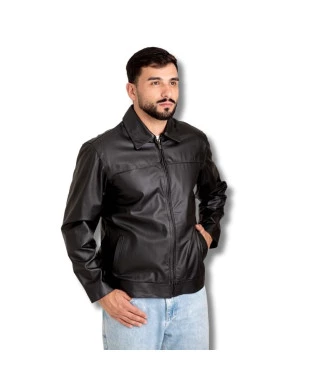 Jaqueta de couro masculina