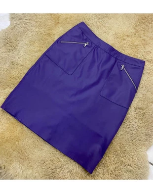 Saia de couro bolsos