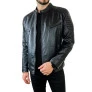 jaqueta de couro masculina omk