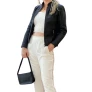 Jaqueta de couro biker feminina