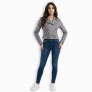 Jaqueta em Pelica Cinza Perfecto Cropped OMK Ref.602 