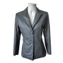 blazer couro cinza