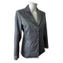 blazer couro cinza