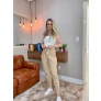 Calça Clochard em couro pelica