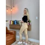 Calça Clochard em couro pelica