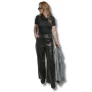 Calça wide leg couro omk