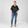 Camisa Cropped em Pelica Manga Curta 