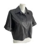 Camisa Cropped em Pelica OMK Couro