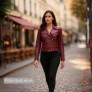 Jaqueta em Pelica Birne Red Perfecto Cropped OMK Ref.602