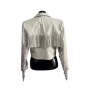 Jaqueta de Couro Cropped com franjas Off White 