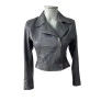 Jaqueta em Pelica Cinza Perfecto Cropped OMK Ref.602-Cinza-PP