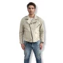 Jaqueta OMK Couro Perfecto Off White