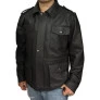 Parka de couro masculina