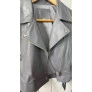 Jaqueta em Pelica Cinza Perfecto Cropped OMK Ref.602-Cinza-PP