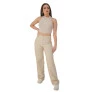 Calça wide leg couro Omk